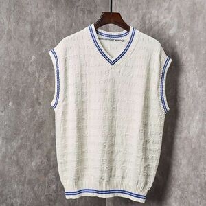 Alexander Wang Cream Vest with Blue Accents